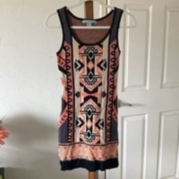 Flying Tomato Aztec Tribal Bodycon Tank Dress - Picture 1 of 5